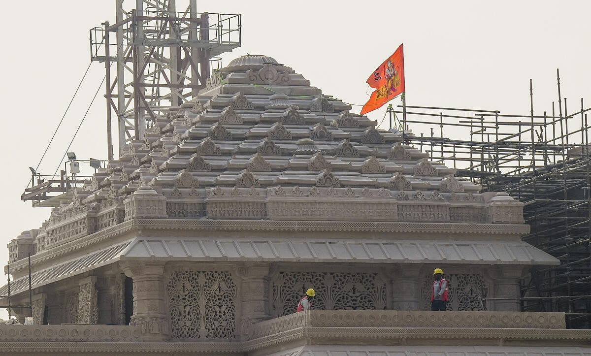 <div class="paragraphs"><p>ಅಯೋಧ್ಯೆಯಲ್ಲಿ ನಿರ್ಮಾಣವಾಗುತ್ತಿರುವ ಶ್ರೀರಾಮ ಮಂದಿರದ ನೋಟ</p></div>