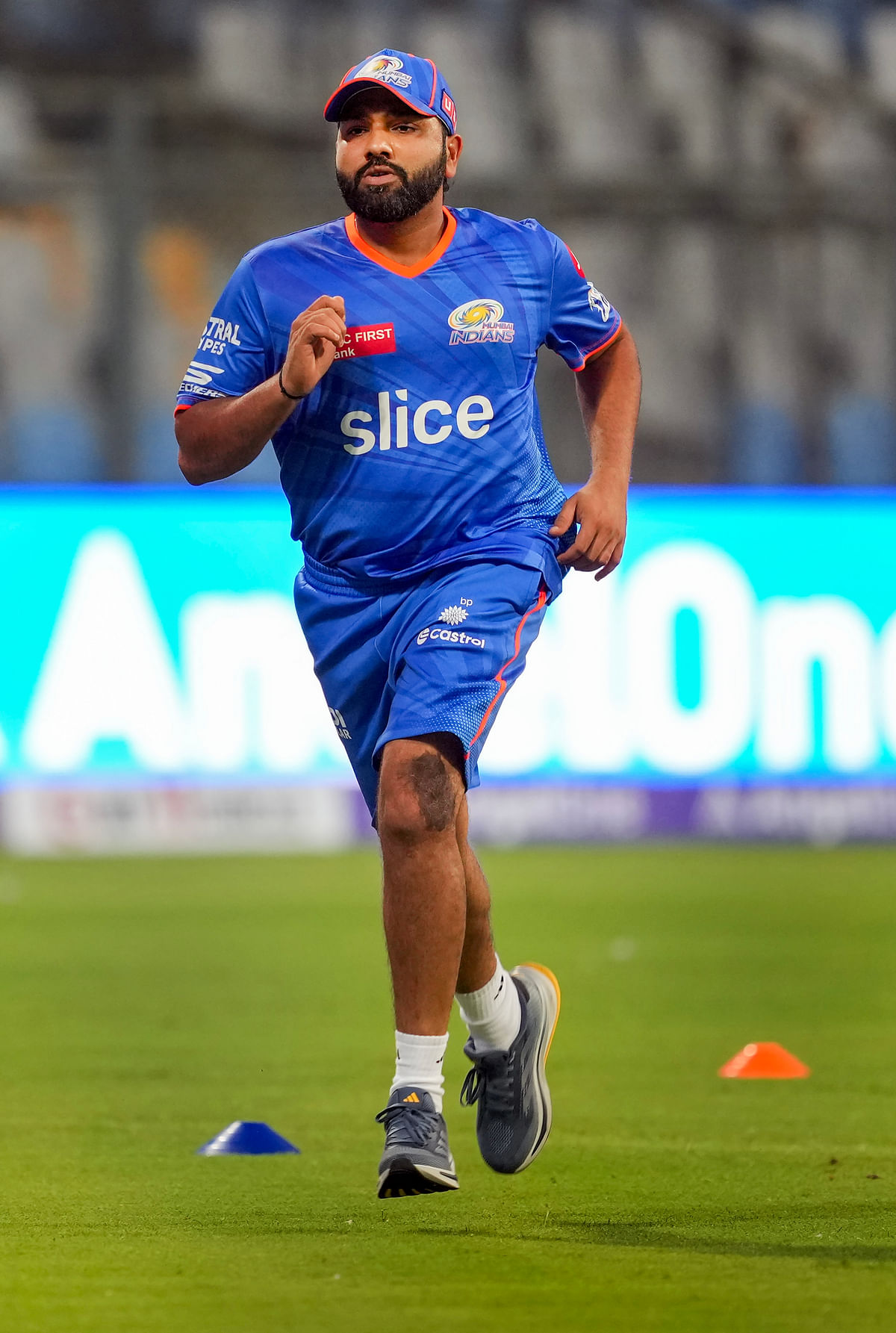 Mumbai: Mumbai Indians player Rohit Sharma during a practice session ahead of the IPL match against Rajasthan Royals in Mumbai Sunday March 31 2024. (PTI Photo/Shashank Parade)(PTI03_31_2024_000313A)