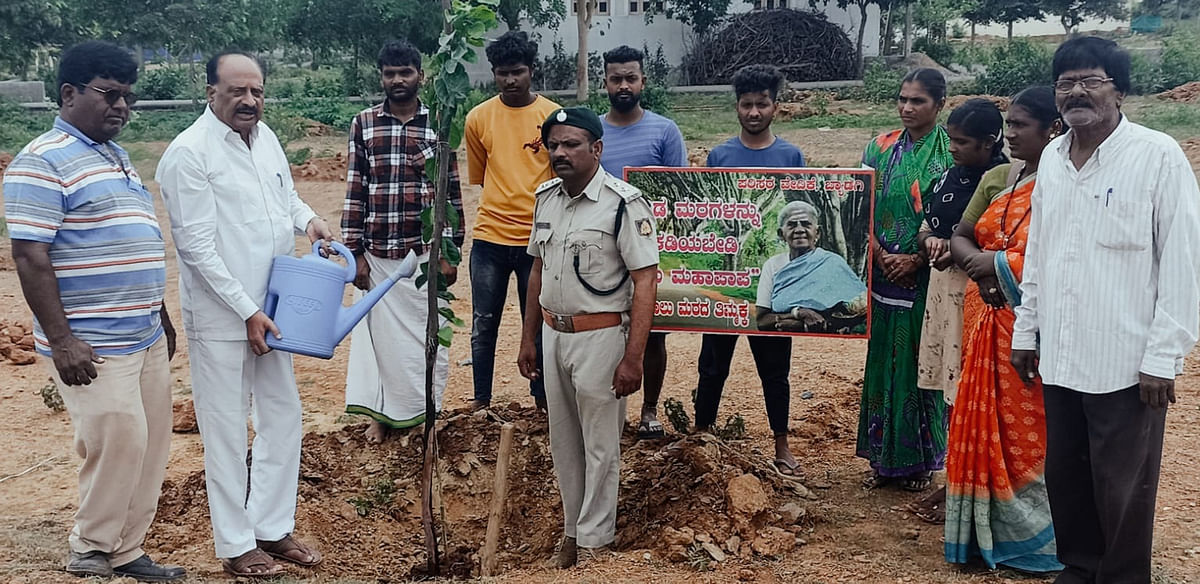 ಬ್ಯಾಡಗಿ ಪಟ್ಟಣದ ಅಂಬೇಡ್ಕರ ಸಭಾ ಭವನದಲ್ಲಿ ವಿಶ್ವ ಪರಿಸರ ದಿನಾಚರಣೆ ಅಂಗವಾಗಿ ಸಸಿ ನೆಡುವ ಕಾರ್ಯಕ್ರಮಕ್ಕೆ ಪುರಸಭೆ ಮಾಜಿ ಅಧ್ಯಕ್ಷ ಮುರಿಗೆಪ್ಪ ಶೆಟ್ಟರ ಚಾಲನೆ ನೀಡಿದರು.