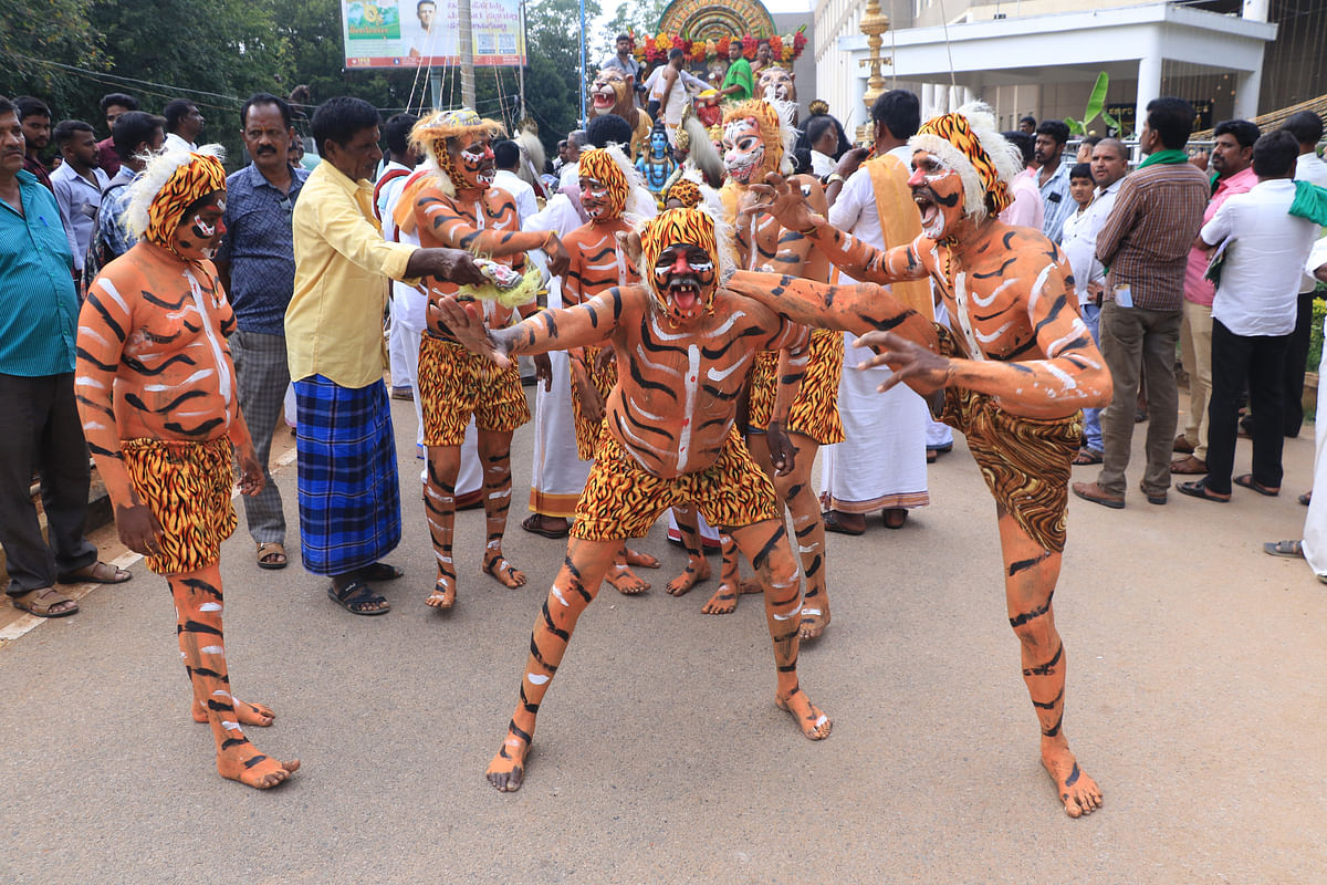 ಹುಲಿ ವೇಷಧಾರಿಗಳ ಪ್ರದರ್ಶನ