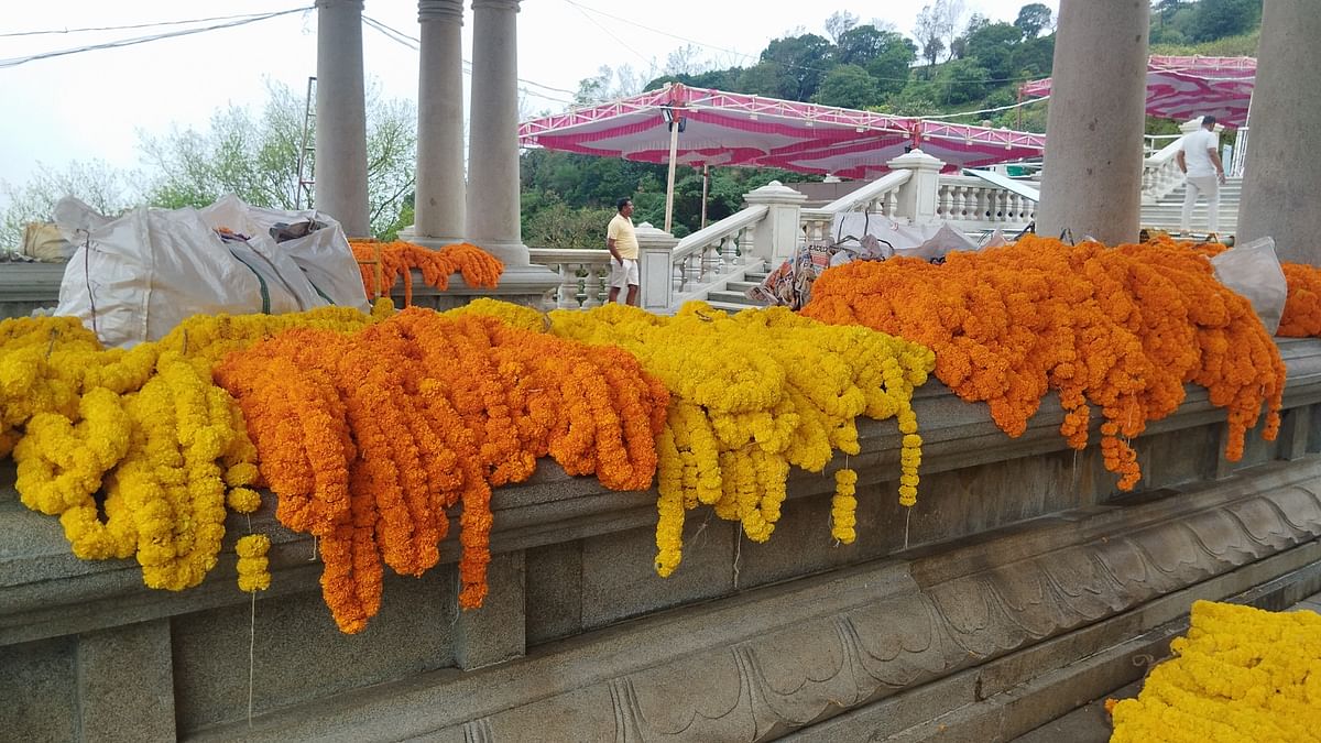 ತಲಕಾವೇರಿಯಲ್ಲಿ ಭರದ ಸಿದ್ಧತೆಗಳು ಮಂಗಳವಾರ ನಡೆದವು