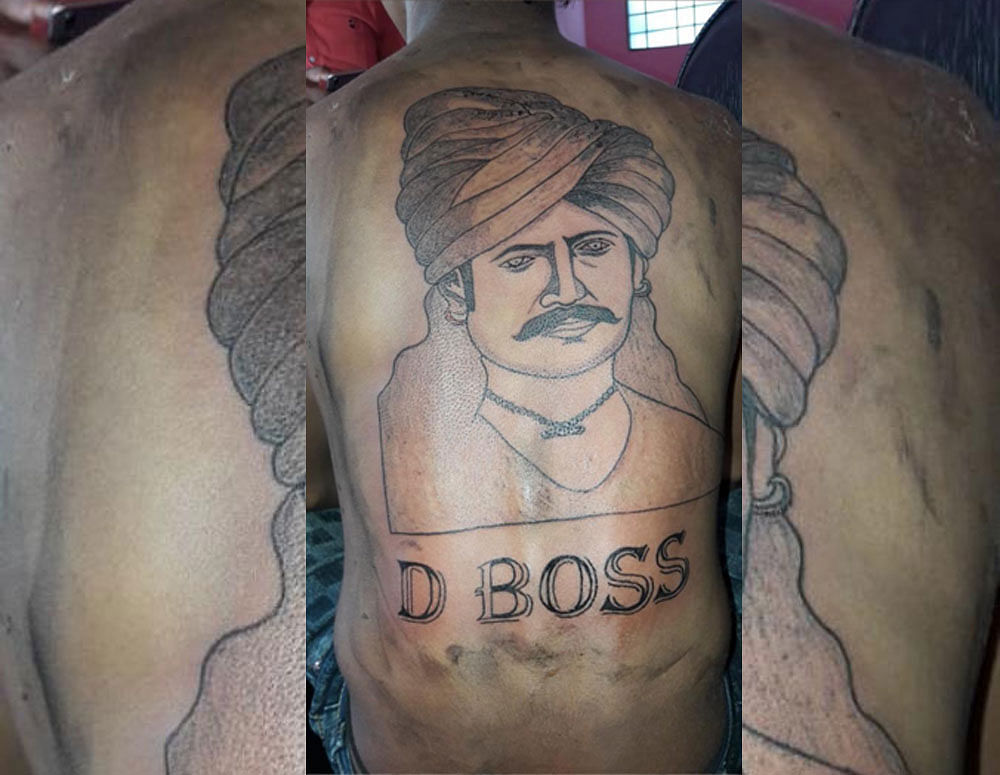 Challenging Star Darshan New Tattoo| Challenging Star Darshan Tattoo| Darshan  Tattoo |D BossTattoo - YouTube