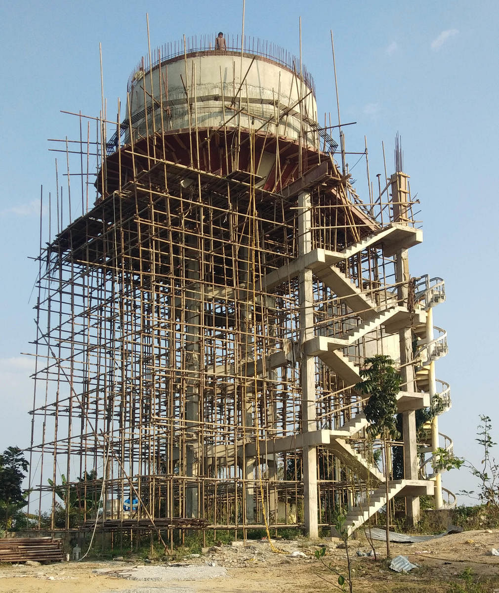 ಕೊಪ್ಪ: ಟ್ಯಾಂಕ್ ನಿರ್ಮಾಣ ಕಾಮಗಾರಿ ಕಳಪೆ