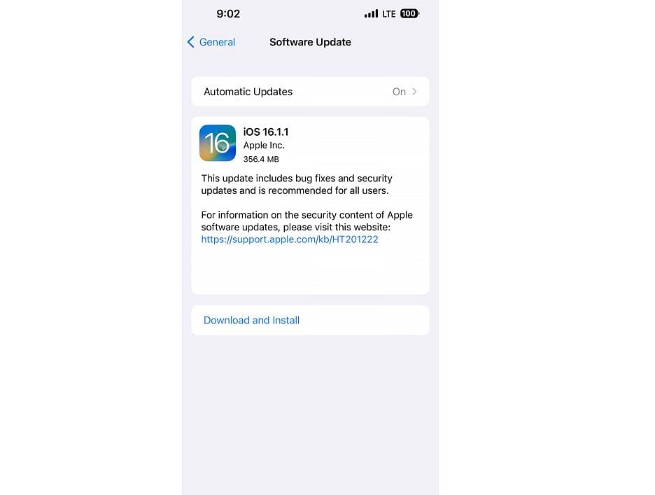 iOS 16.1.1: ಹೊಸ ಅಪ್‌ಡೇಟ್ ಬಿಡುಗಡೆ ಮಾಡಿದ ಆ್ಯಪಲ್