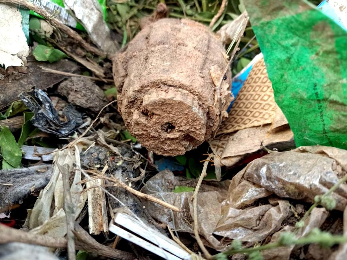 ಹಾವೇರಿಯಲ್ಲಿ ಹ್ಯಾಂಡ್‌ ಗ್ರೆನೇಡ್‌ ಪತ್ತೆ!