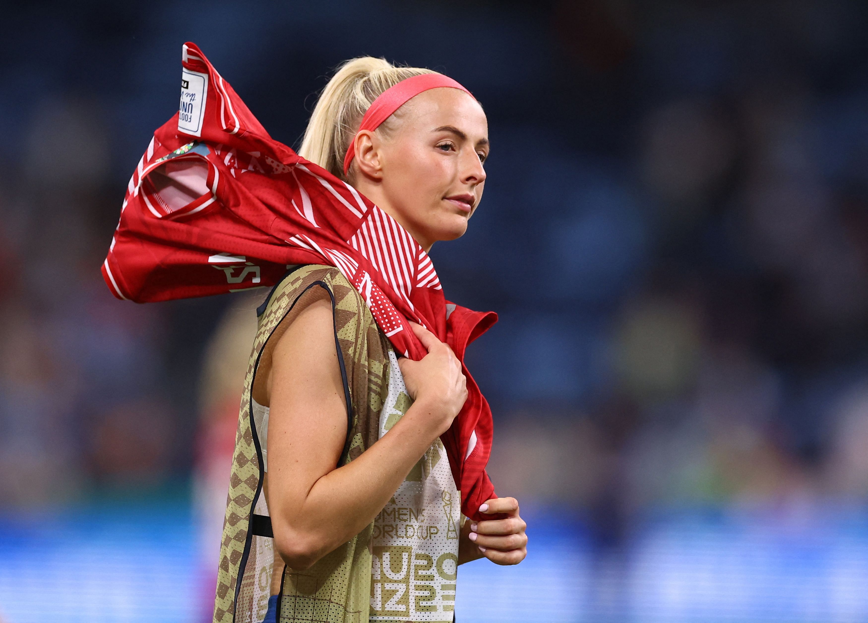 Soccer Football - FIFA Women’s World Cup Australia and New Zealand 2023 - Group D - England v Denmark - Sydney Football Stadium, Sydney, Australia - July 28, 2023 England's Chloe Kelly after the match REUTERS/Carl Recine