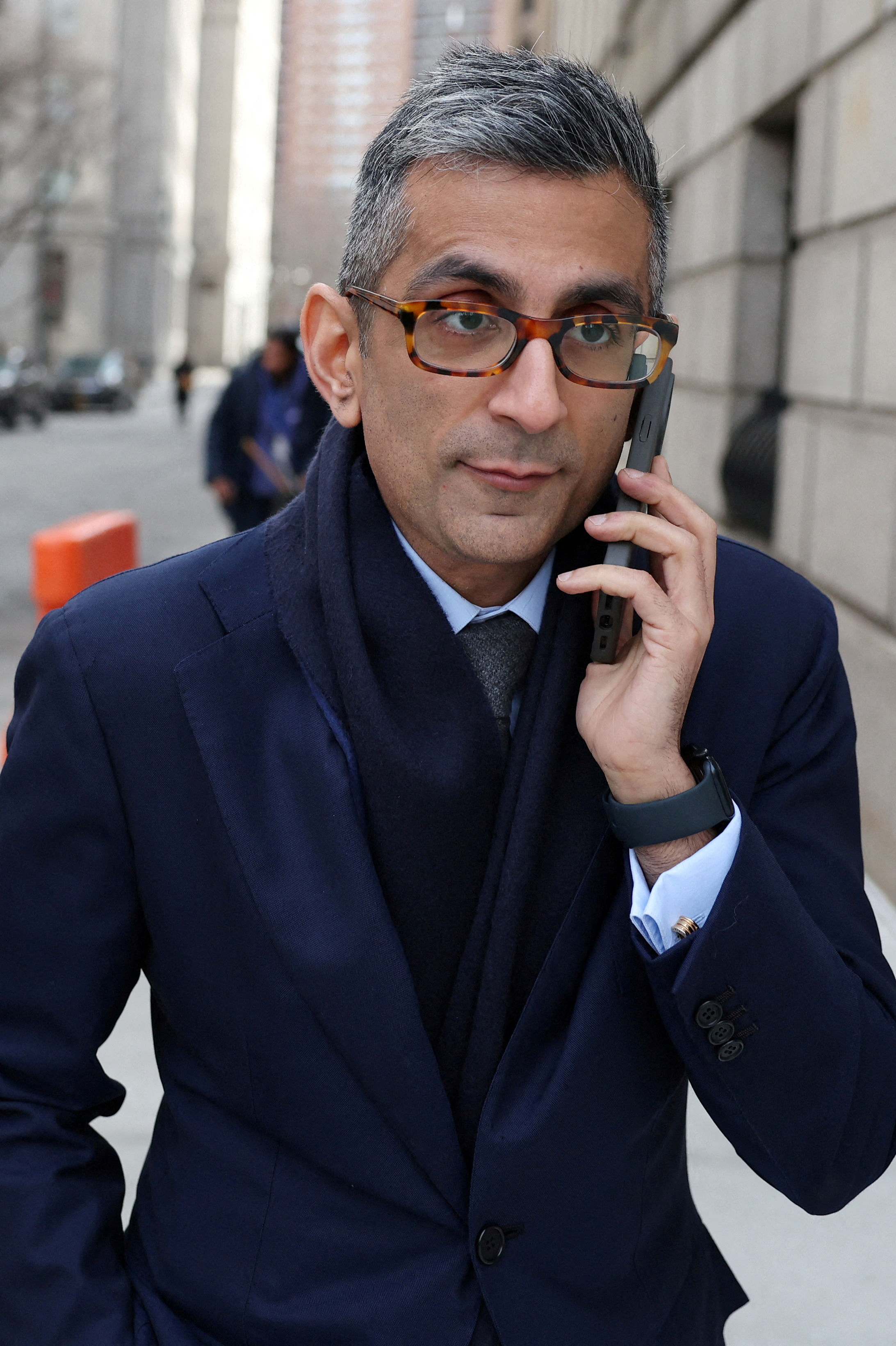 FILE PHOTO: Pawan Passi, former head of Morgan Stanley's U.S. equity syndicate desk, leaves after his arraignment at the United States District Court for the Southern District of New York in New York City, U.S., January 12, 2024.  REUTERS/Shannon Stapleton/File Photo