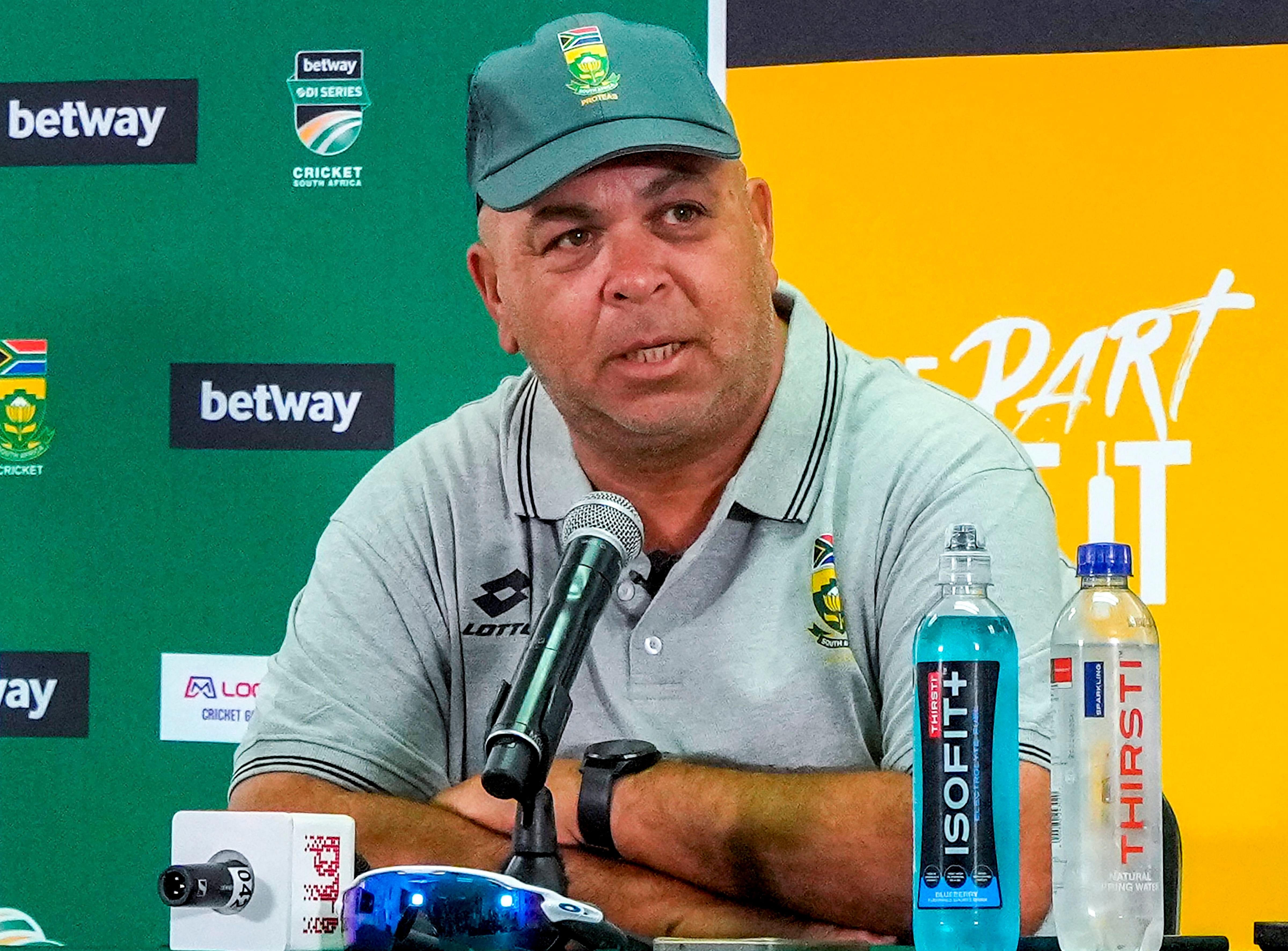 **EDS: TO GO WITH STORY; FILE PHOTO** Centurion: In this Saturday, Dec. 23, 2023, file photo, South Africa's Test cricket coach Shukri Conrad addresses a press conference, in Centurion. (PTI Photo/Atul Yadav)(PTI01_03_2024_000338B)