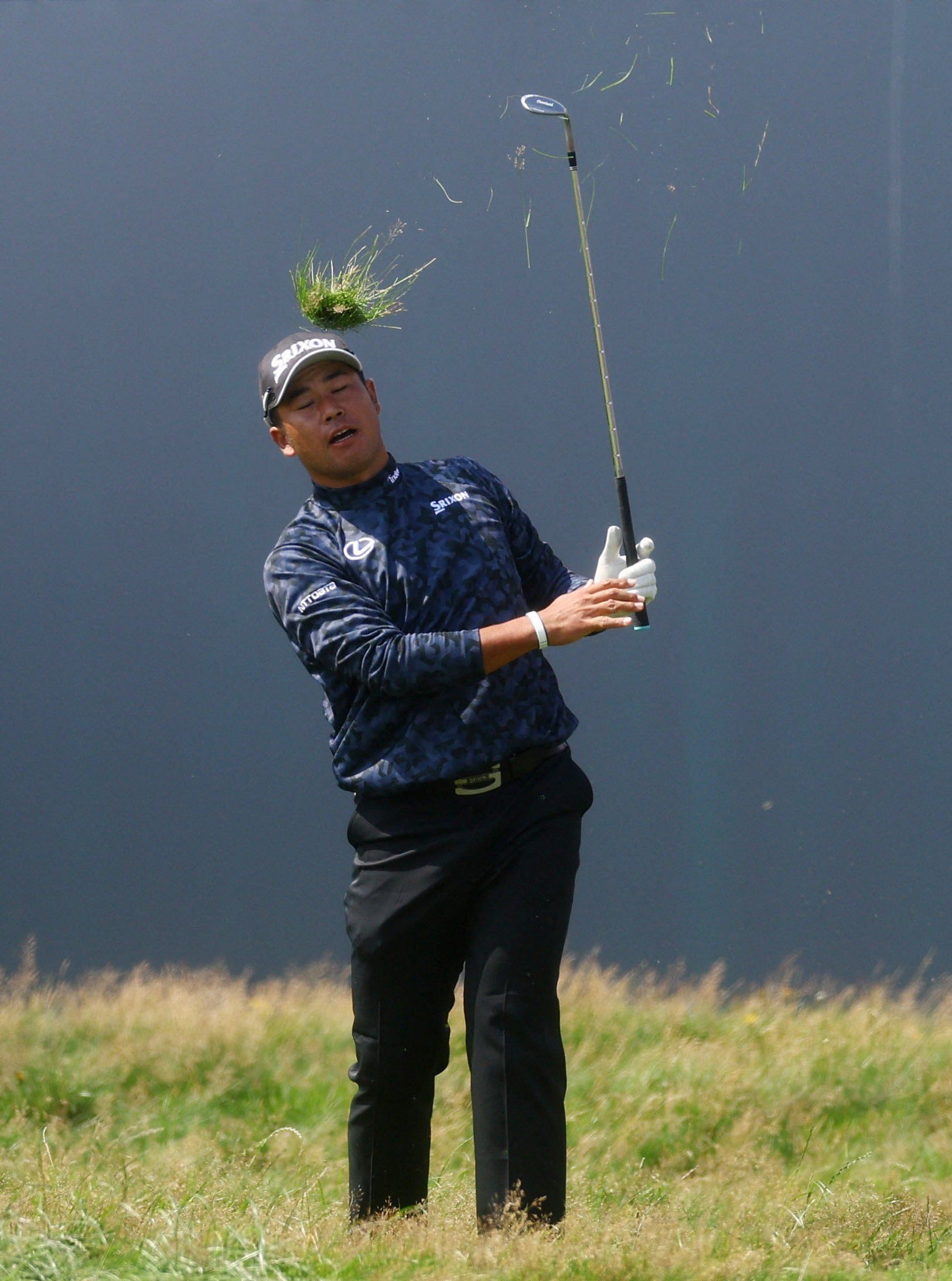 <div class="paragraphs"><p>Golf - The 151st Open Championship - Royal Liverpool, Hoylake, Britain - July 20, 2023 Grass lands on Japan's Hideki Matsuyama after he plays a shot on the 18th hole during the first round REUTERS/Paul Childs</p></div>