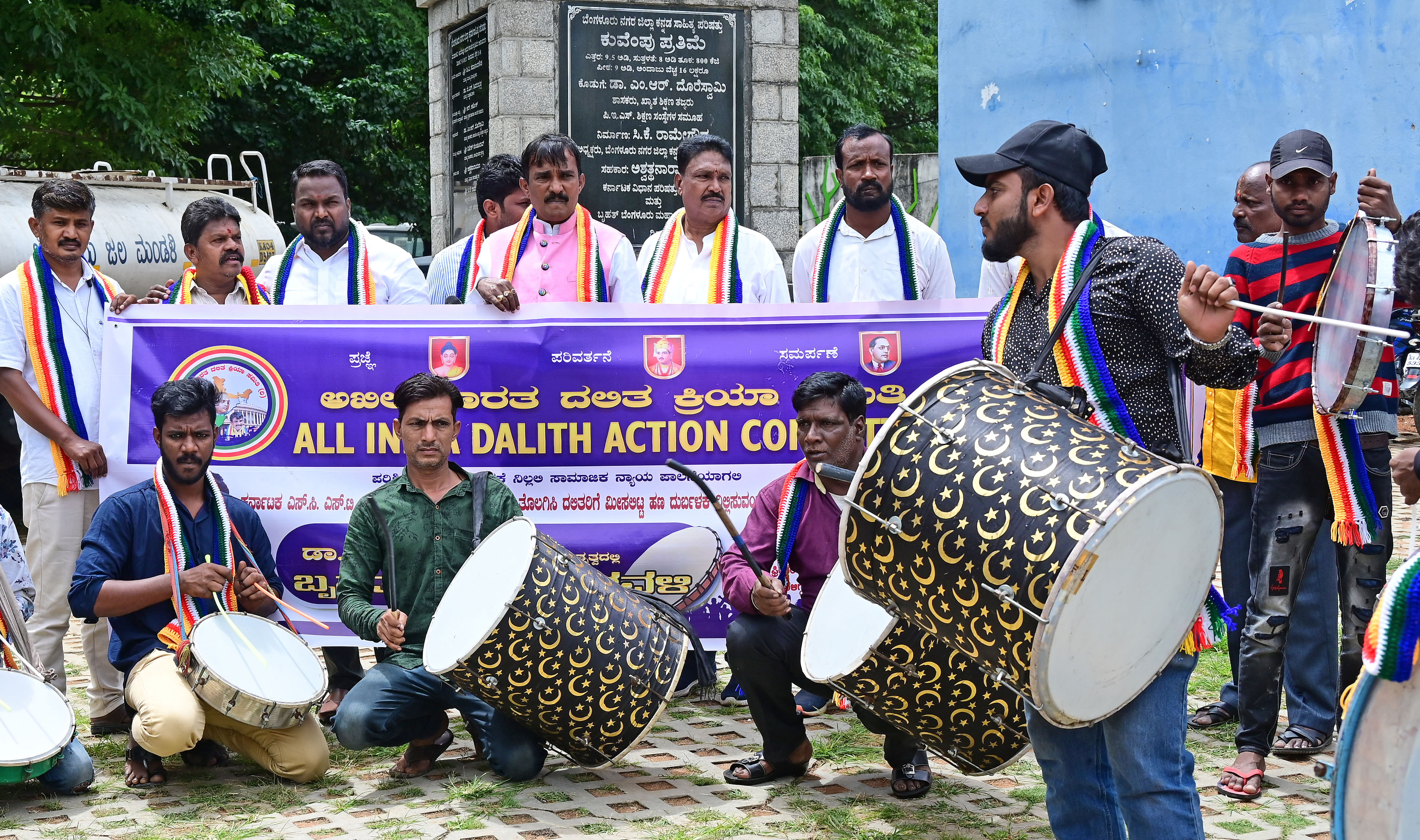 ಅಖಿಲ ಭಾರತ ದಲಿತ ಕ್ರಿಯಾ ಸಮಿತಿ ಸದಸ್ಯರು ಬೆಂಗಳೂರಿನ ಸ್ವಾತಂತ್ರ್ಯ ಉದ್ಯಾನದಲ್ಲಿ ಮಂಗಳವಾರ ಪ್ರತಿಭಟನೆ ನಡೆಸಿದರು - ಪ್ರಜಾವಾಣಿ ಚಿತ್ರ