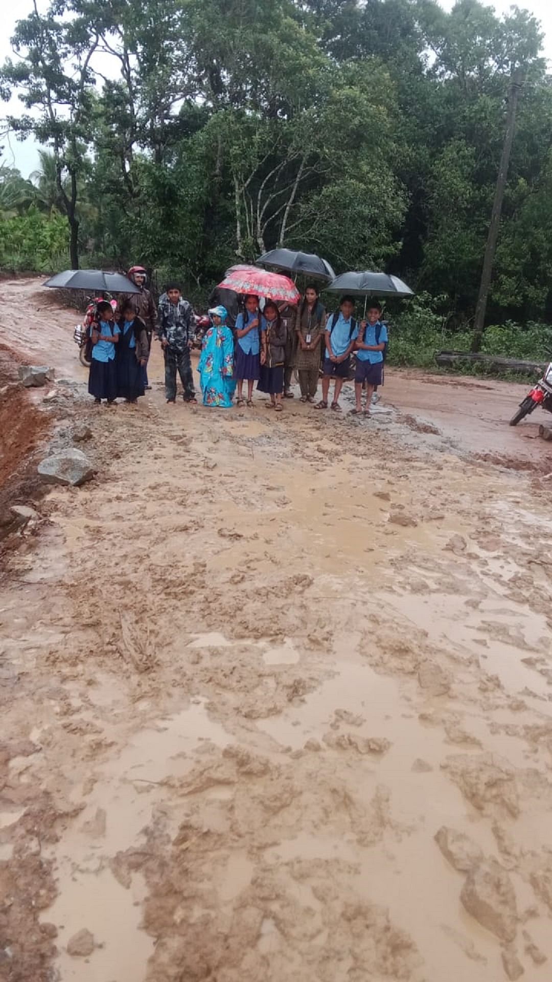 ಹೊಸನಗರ ತಾಲ್ಲೂಕು ಕೆ.ಬಿ.ವೃತ್ತದ ಹೊಸನಾಡು ಗ್ರಾಮದ ಗಡಿನೇರಳು ರಸ್ತೆ ಹದಗೆಟ್ಟಿದ್ದು, ಓಡಾಟಕ್ಕೆ ಶಾಲಾ ವಿದ್ಯಾರ್ಥಿಗಳು ಪರದಾಡುವಂತಾಗಿದೆ