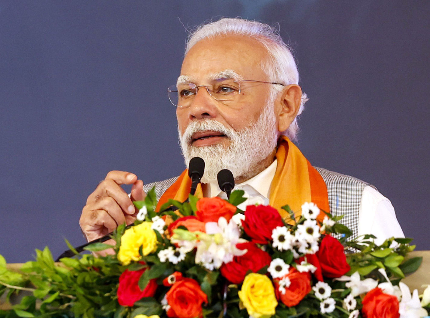 Kavaratti: Prime Minister Narendra Modi addresses during the inauguration and foundation stone laying ceremony of various developmental projects, in Kavaratti, Lakshadweep, Wednesday, Jan. 3, 2024.(IANS/PIB)