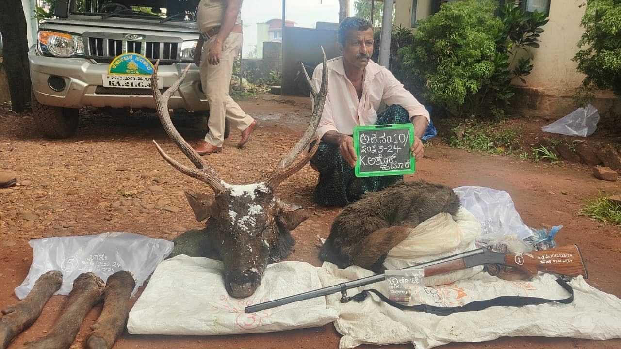 ಆರೋಪಿ ಅಶೋಕ ಕುಮಾರ್ ಮತ್ತು ವಶಪಡಿಸಿಕೊಂಡ ವಸ್ತುಗಳು