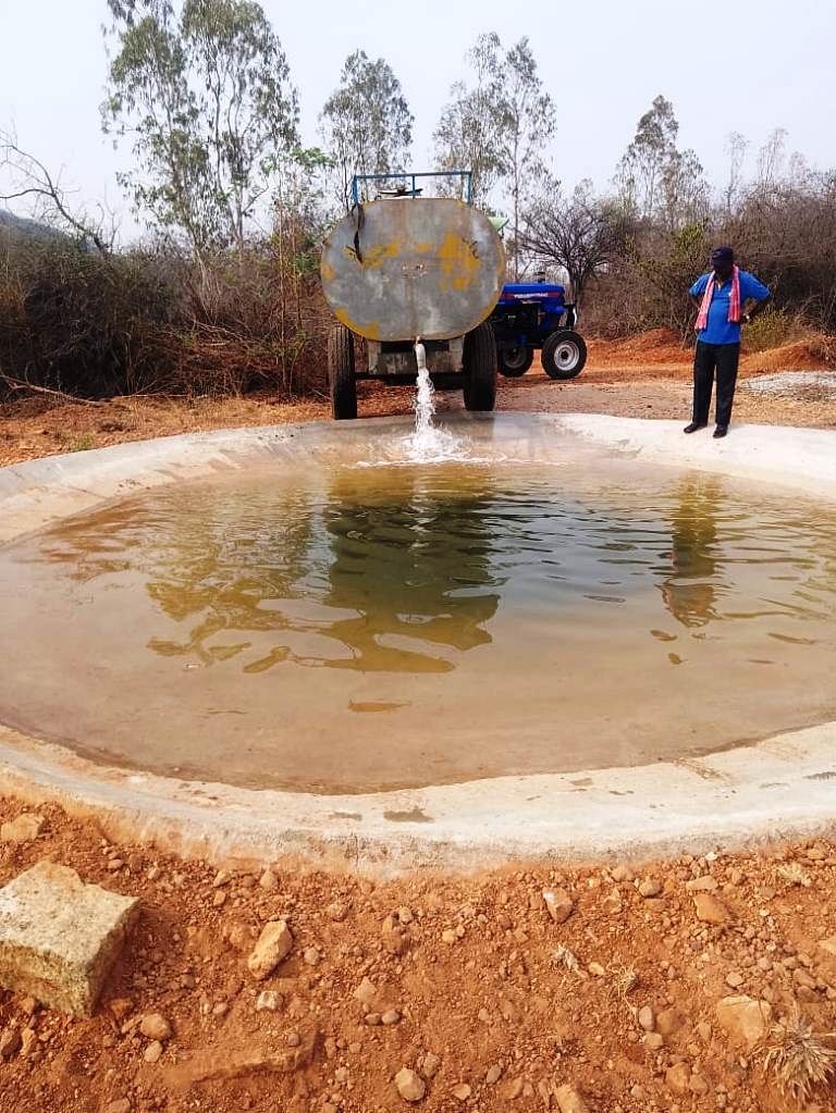 ಗುಡಿಬಂಡೆ ತಾಲ್ಲೂಕಿನ ಎಲ್ಲೋಡು ಹಾಗೂ ಬೀಚಗಾನಹಳ್ಳಿ ಅರಣ್ಯ ಪ್ರದೇಶದಲ್ಲಿ 12 ಸಾವಿರ ನೀರು ಶೇಖರಣ ಸಾಮರ್ಥ್ಯದ ನೀರಿನ ತೊಟ್ಟಿ