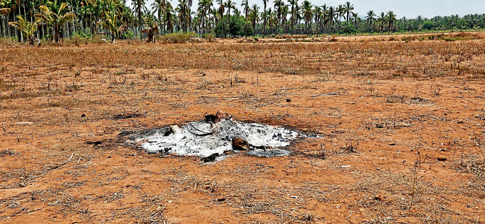 ಶಿವನಿ ಗ್ರಾಮದ ಹೊರ ವಲಯದಲ್ಲಿ ಹೂತಿದ್ದ ಶವ ಮೇಲೆತ್ತಿ ಸುಡಲಾಗಿದೆ