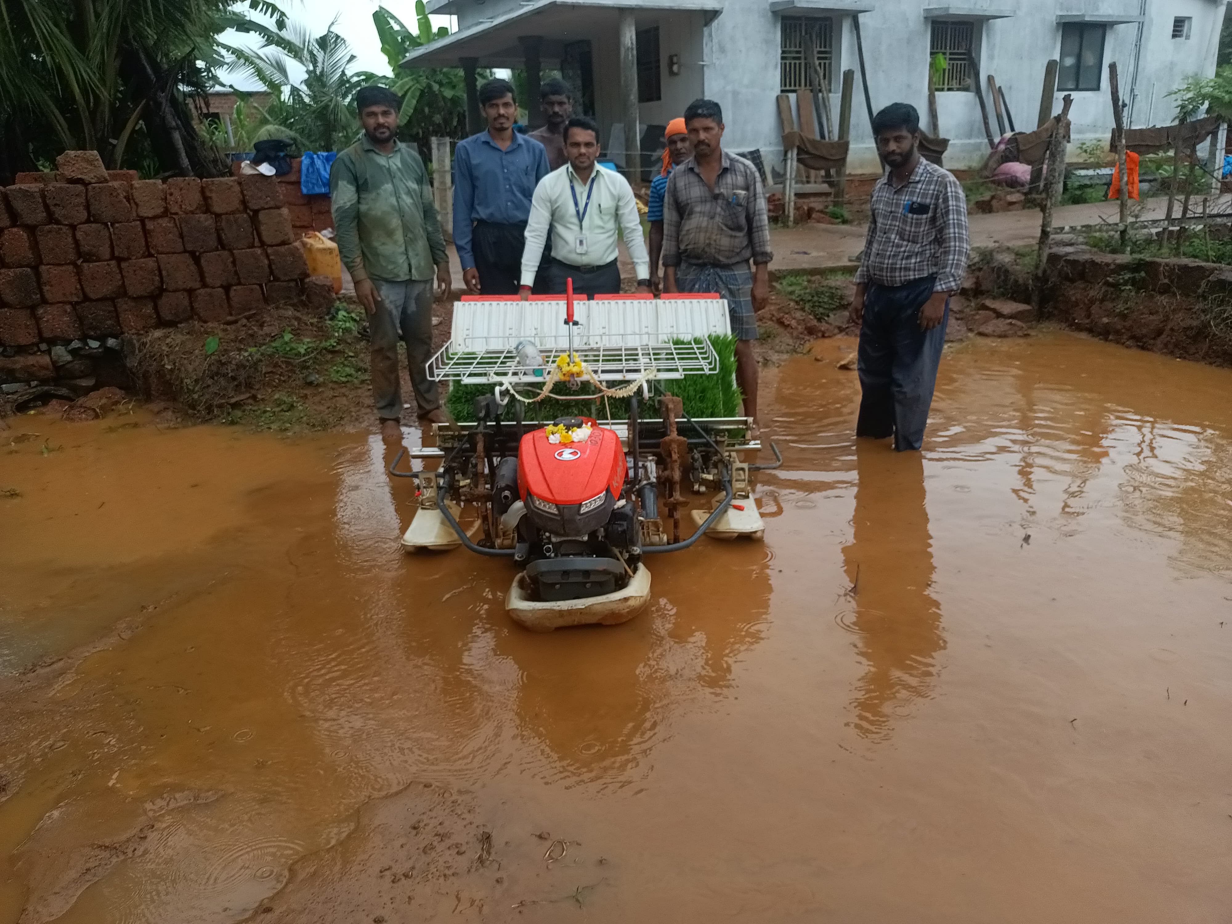 ಭಟ್ಕಳದಲ್ಲಿ ಶ್ರೀ ಕ್ಷೇತ್ರ ಧರ್ಮಸ್ಥಳ ಗ್ರಾಮಾಭಿವೃದ್ಧಿ ಯೋಜನೆಯ ಭಟ್ಕಳ ತಾಲ್ಲೂಕು ಯೋಜನಾಧಿಕಾರಿ ಗಣೇಶ ನಾಯ್ಕ  ಅವರು ಭತ್ತ ನಾಟಿಗೆ ಚಾಲನೆ ನೀಡಿದರು