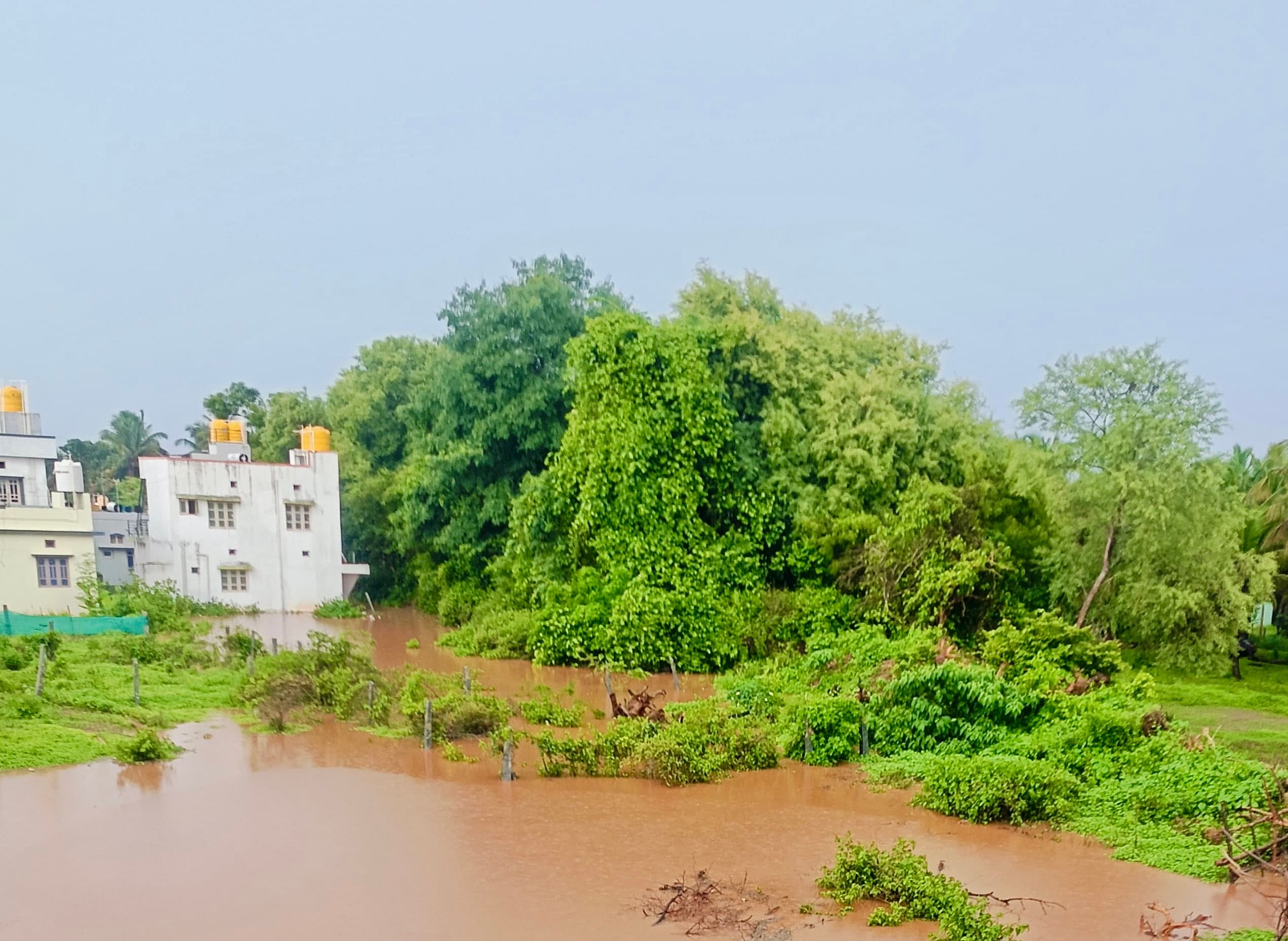 ಎಚ್.ಡಿ.ಕೋಟೆ ಪಟ್ಟಣದ ಸ್ಟೇಡಿಯಂ ಬಡಾವಣೆ ಮತ್ತು ಎನ್‌ಜಿಒ ಬಡಾವಣೆ ಮಳೆ ನೀರಿನಿಂದ ತುಂಬಿರುವುದು