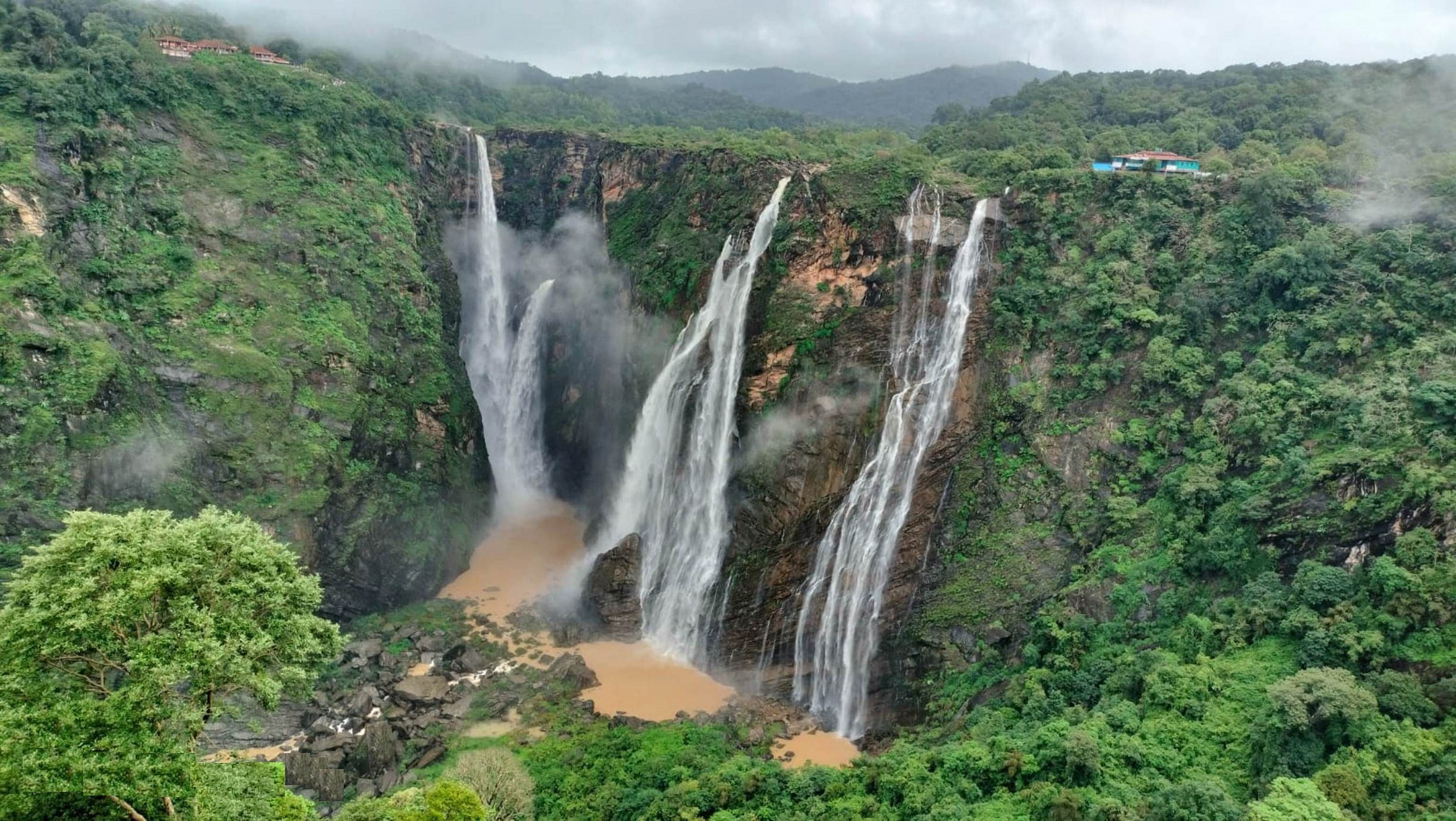 ಕಾರ್ಗಲ್ ಸಮೀಪದ ಜೋಗ ಜಲಪಾತದಲ್ಲಿ ನೂತನವಾಗಿ ನಿರ್ಮಿಸಿರುವ ವೀಕ್ಷಣಾ ಗೋಪುರದಿಂದ ಕಾಣಿಸುವ ಜೋಗ ಜಲಪಾತದ ಅದ್ವಿತೀಯ ಸೌಂದರ್ಯ