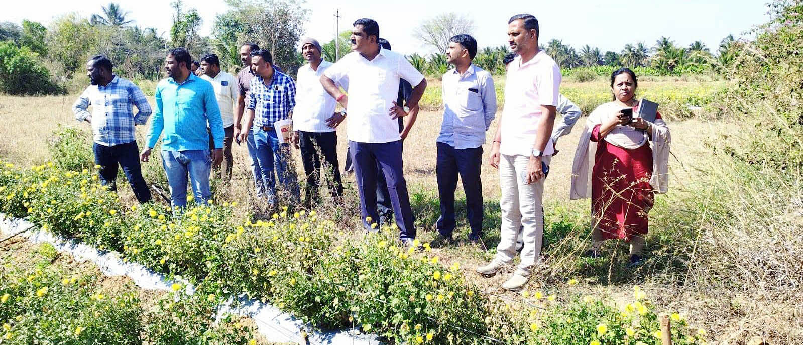  ಕೆ.ಆರ್‌.ಪೇಟೆ ಬಣ್ಣೇನಹಳ್ಳಿ ಫೇವರಿಚ್ ಮೆಗಾ ಫುಡ್ ಪಾರ್ಕ್‌ ವಿರುದ್ಧ ಶಾಸಕ ಎಚ್.ಟಿ.ಮಂಜು ಪರಿಶೀಲಿಸುತ್ತಿರುವದು.