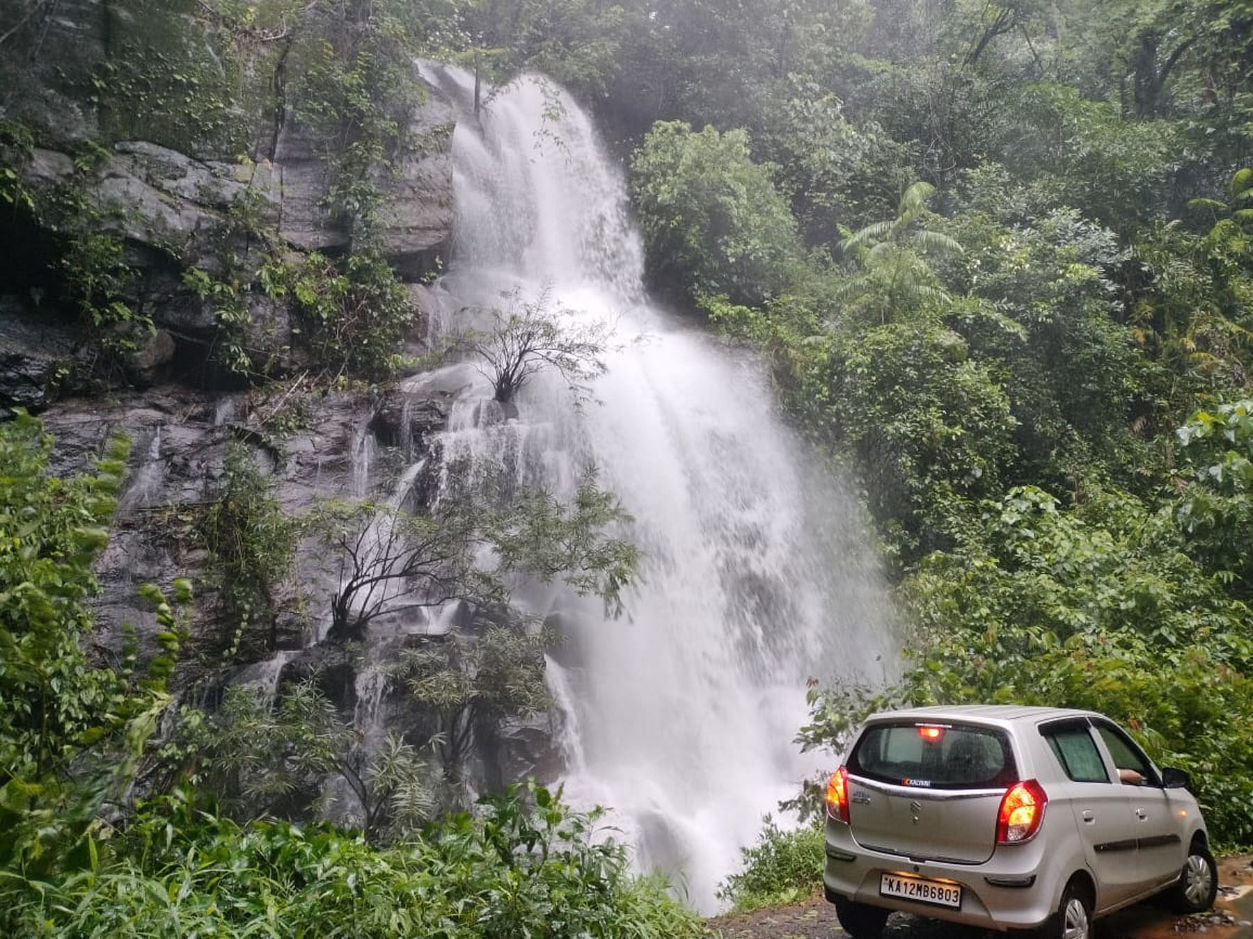 ಭಾಗಮಂಡಲ-ಕರಿಕೆಯ ಹಾದಿಯಲ್ಲಿರುವ ಅಪೂರ್ವ ಮೇಲಡ್ಕ ಜಲಧಾರೆ