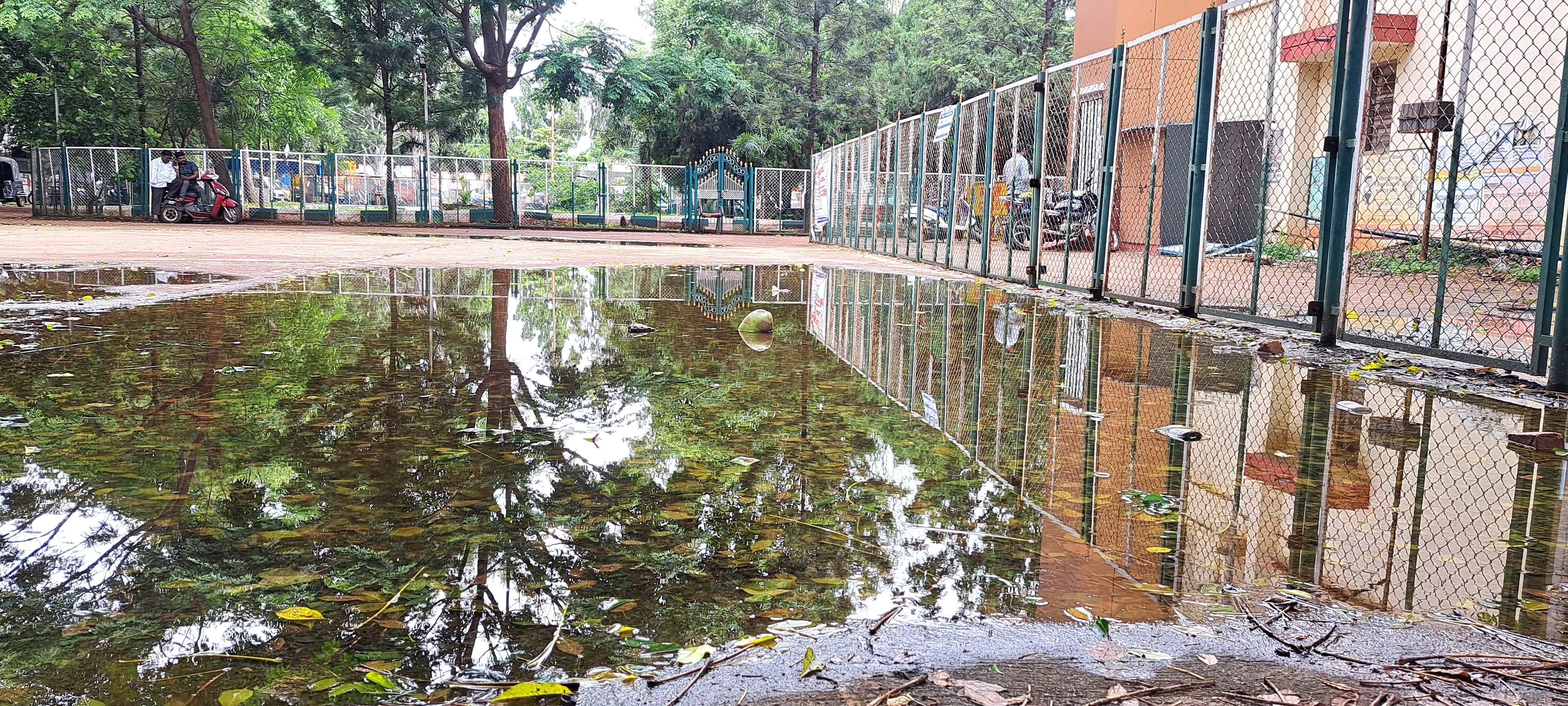 ಬೀದರ್‌ ನಗರಸಭೆಯ ಕಚೇರಿ ಅಂಗಳದಲ್ಲಿ ನಿಂತಿರುವ ಮಳೆ ನೀರು
–ಪ್ರಜಾವಾಣಿ ಚಿತ್ರ: ಲೋಕೇಶ ವಿ. ಬಿರಾದಾರ