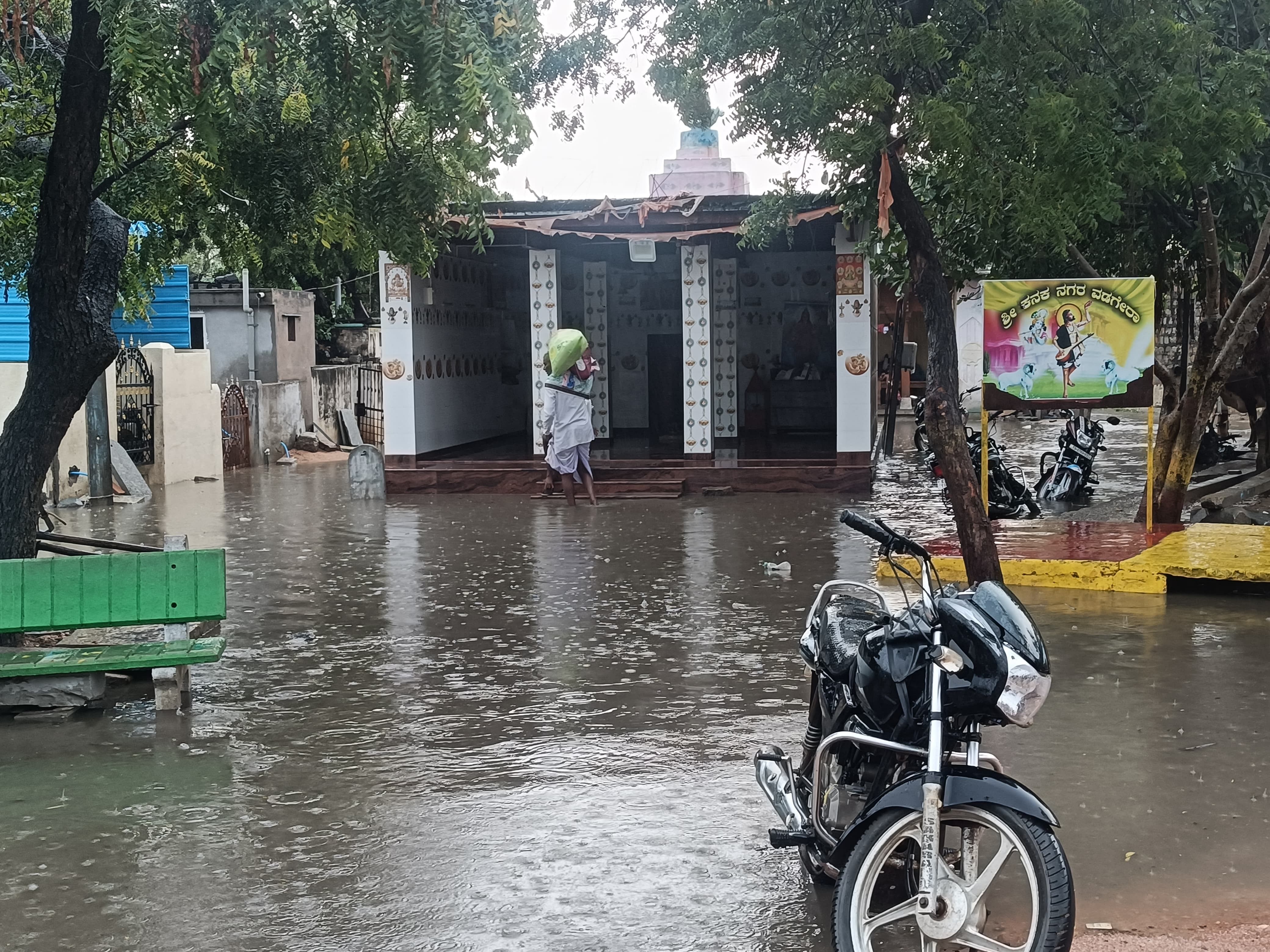 ವಡಗೇರಾ ಪಟ್ಟಣದ ವಾರ್ಡ್ ನಂಬರ್ 2ರ ಹೊನ್ನಯ್ಯ ತಾತ ದೇವಸ್ಥಾನದ ಹಿಂದುಗಡೆ ಇರುವ ಮನೆಗಳಿಗೆ ಮತ್ತು ಹೊನ್ನಯ್ಯ ತಾತ ದೇವಸ್ಥಾನದ ಸುತ್ತಲೂ ಮಳೆಯ ಹಾಗೂ ಚರಂಡಿಯ ಹೊಲಸು ನೀರು ನಿಂತಿರುವುದು