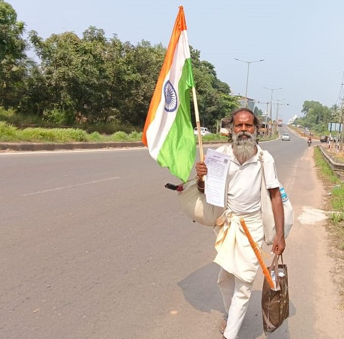 ಮಂಗಳೂರಿನ ರಾಷ್ಟ್ರೀಯ ಹೆದ್ದಾರಿ ಮೂಲಕ ಸಾಗಿದ ಅಭಿರಾಮ್ ಸತ್ಪತಿ