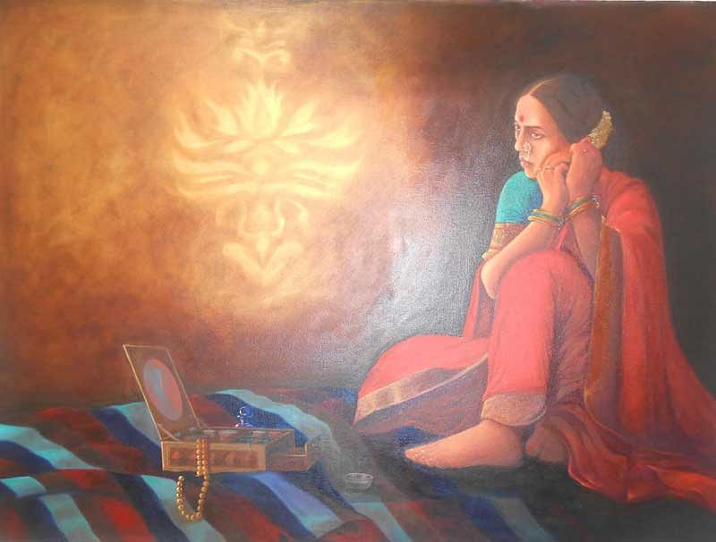 ಮಹಾರಾಷ್ಟ್ರದ ಚಿತ್ರ ಕಲಾವಿದ ರವಿ ಮುಂಡಗೆ ಅವರ ಕಲಾಕೃತಿ