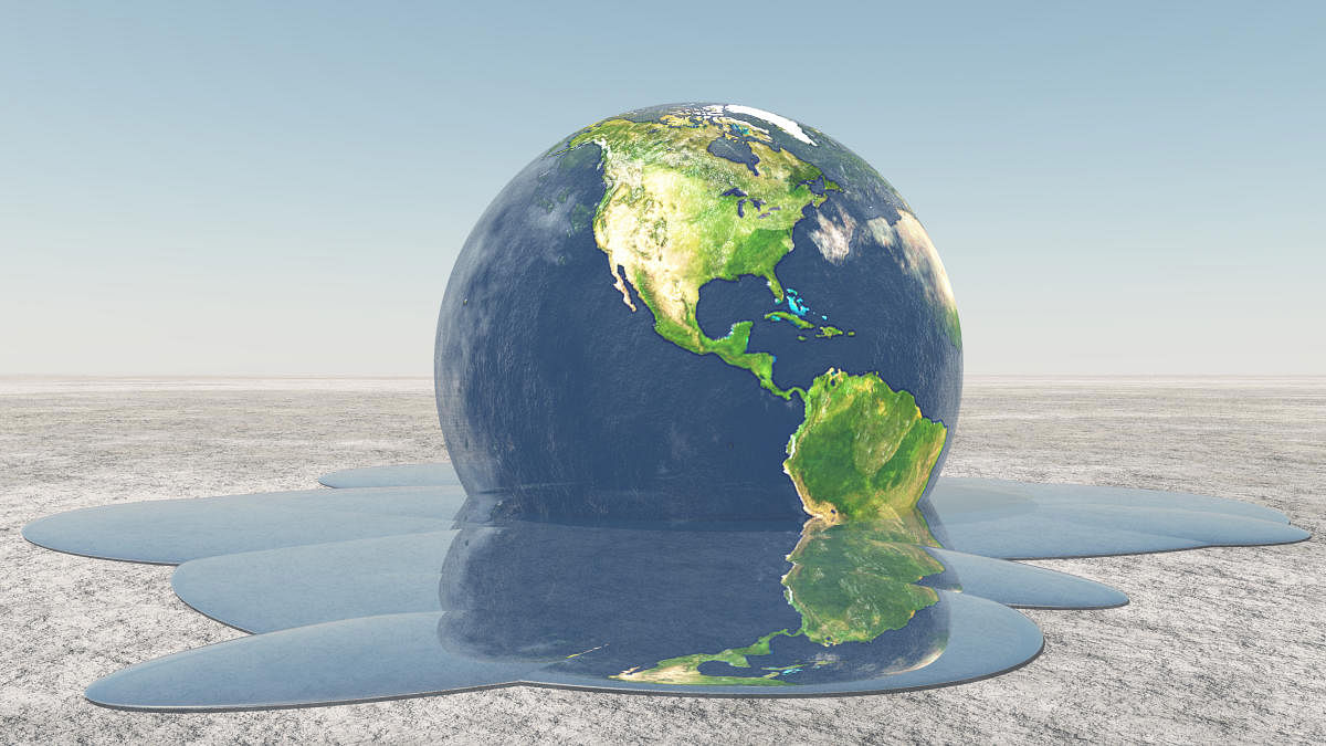Earth melting into waterClimate Change