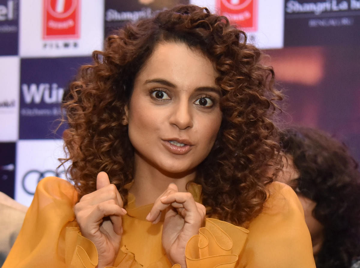 Bollywood film actress Kangana Ranaut at the press conference of film Simran in Bengaluru on Tuesday. Photo by Janardhan B K