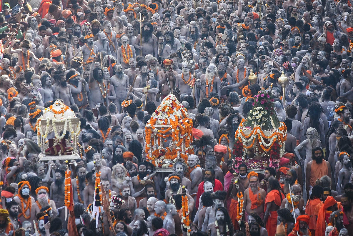 ಕುಂಭ ಮೇಳ ದೃಶ್ಯ (ಪಿಟಿಐ)