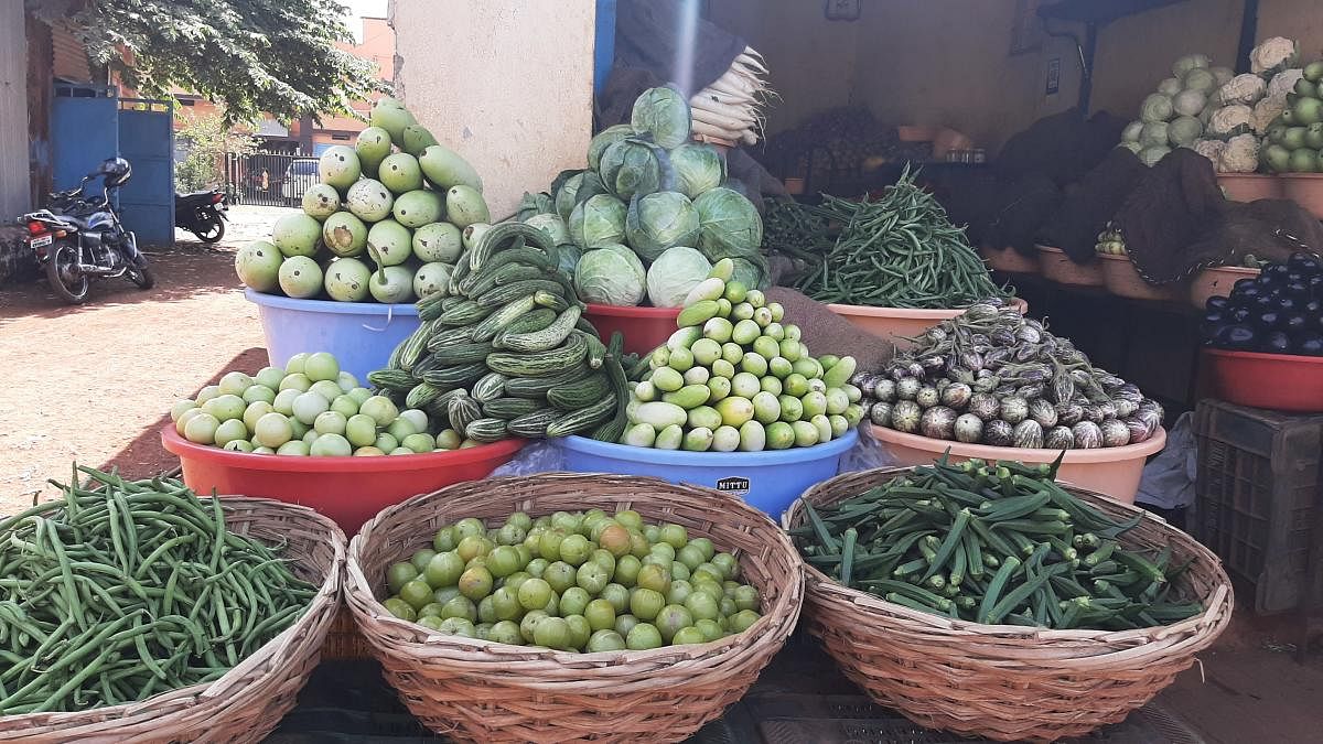 ಬೀದರ್‌ನ ಮೋಹನ್‌ ಮಾರ್ಕೆಟ್‌ನಲ್ಲಿ ಮಾರಾಟಕ್ಕೆ ಇಡಲಾದ ತರಕಾರಿ